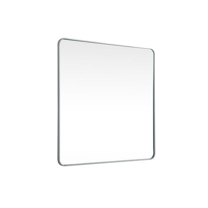 Soft corner metal square mirror 42x42 inch in Silver