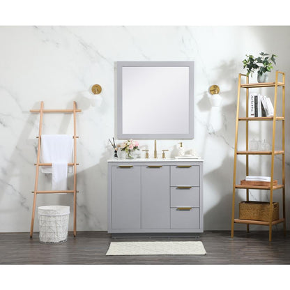 42 inch Single bathroom vanity in grey