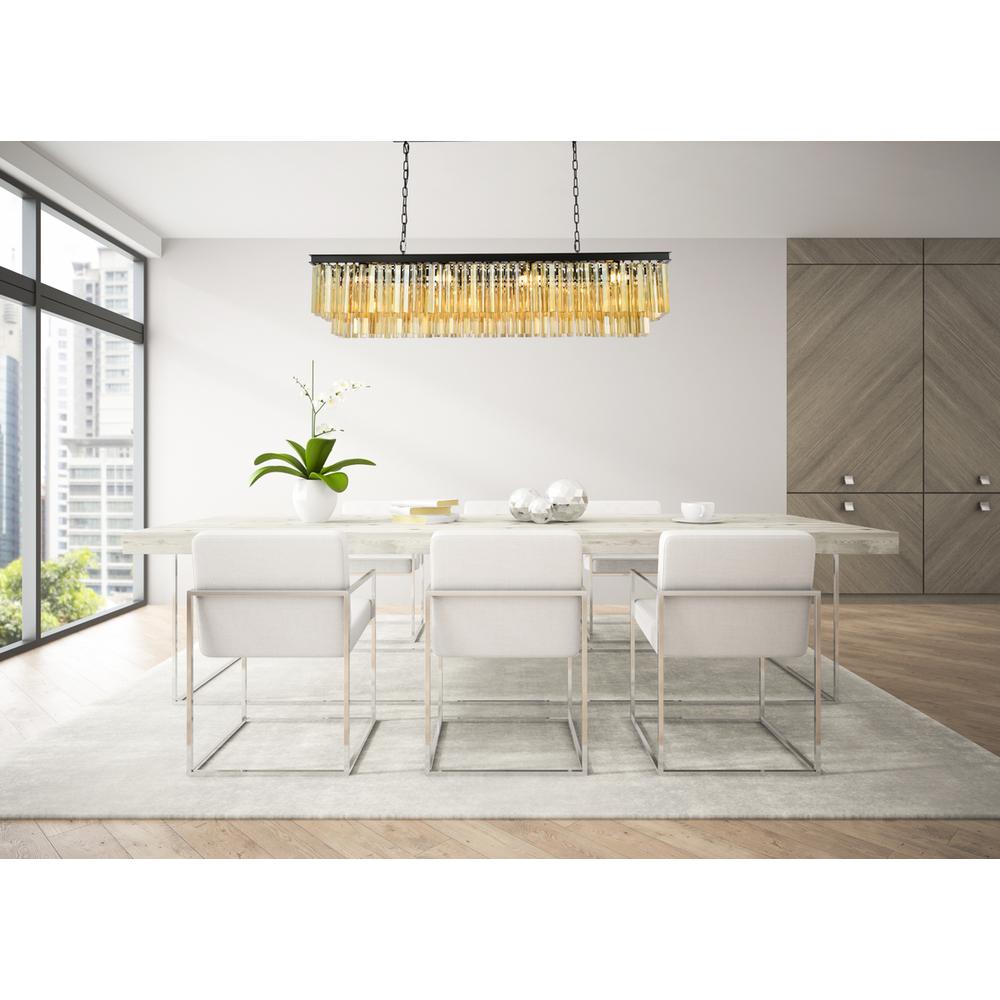 Sydney 12 light Matte Black Chandelier Golden Teak (Smoky) Royal Cut Crystal
