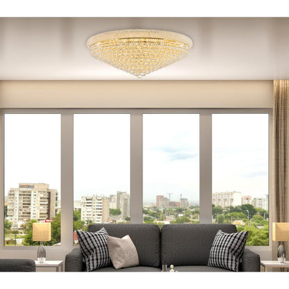 Primo 30 light Gold Flush Mount Clear Royal Cut Crystal