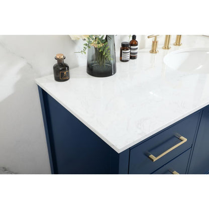 60 inch Single bathroom vanity in blue