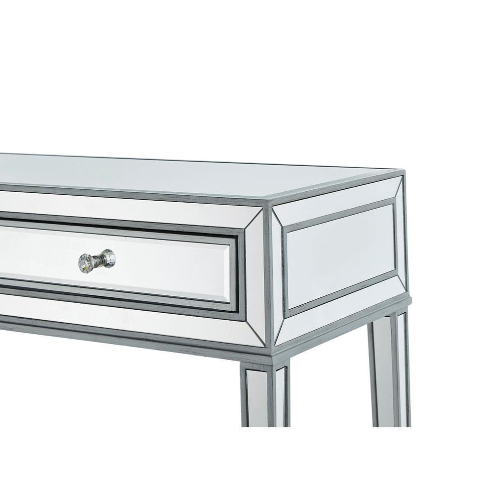 Desk 42in. W x 18in. D x 30in. H in antique silver paint