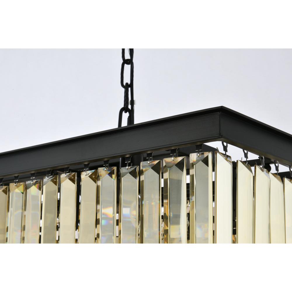 Sydney 12 light Matte Black Chandelier Golden Teak (Smoky) Royal Cut Crystal