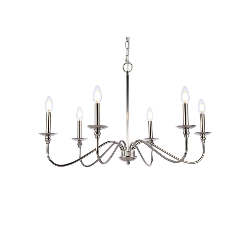Rohan 30 inch chandelier in polished nickel