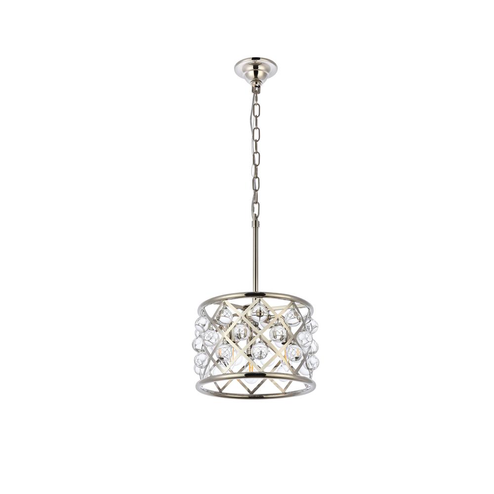 Madison 3 light polished Nickel Pendant Clear Royal Cut Crystal
