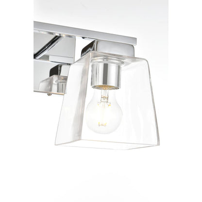 Merrick 2 light Chrome and Clear Bath Sconce