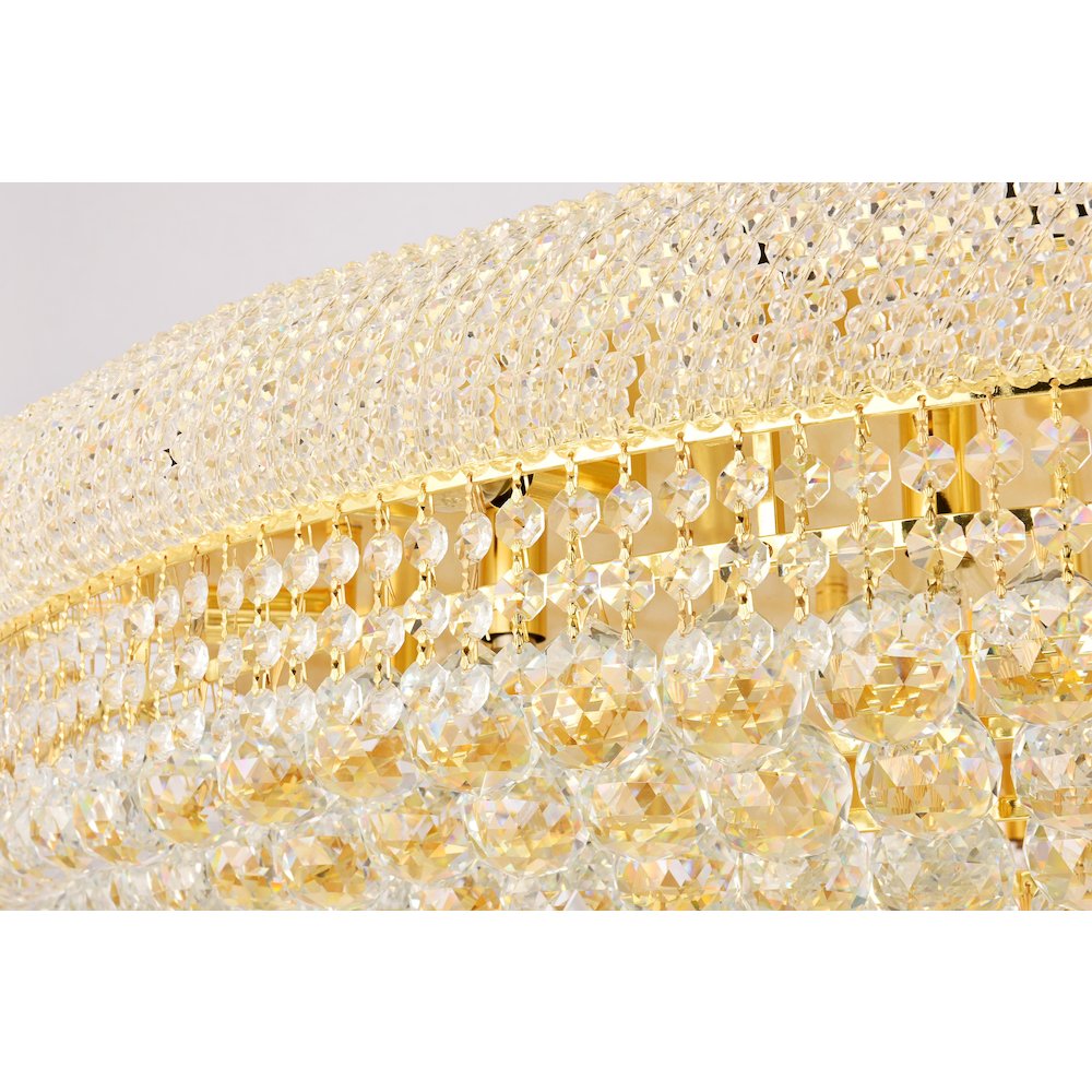Primo 33 light Gold Flush Mount Clear Royal Cut Crystal