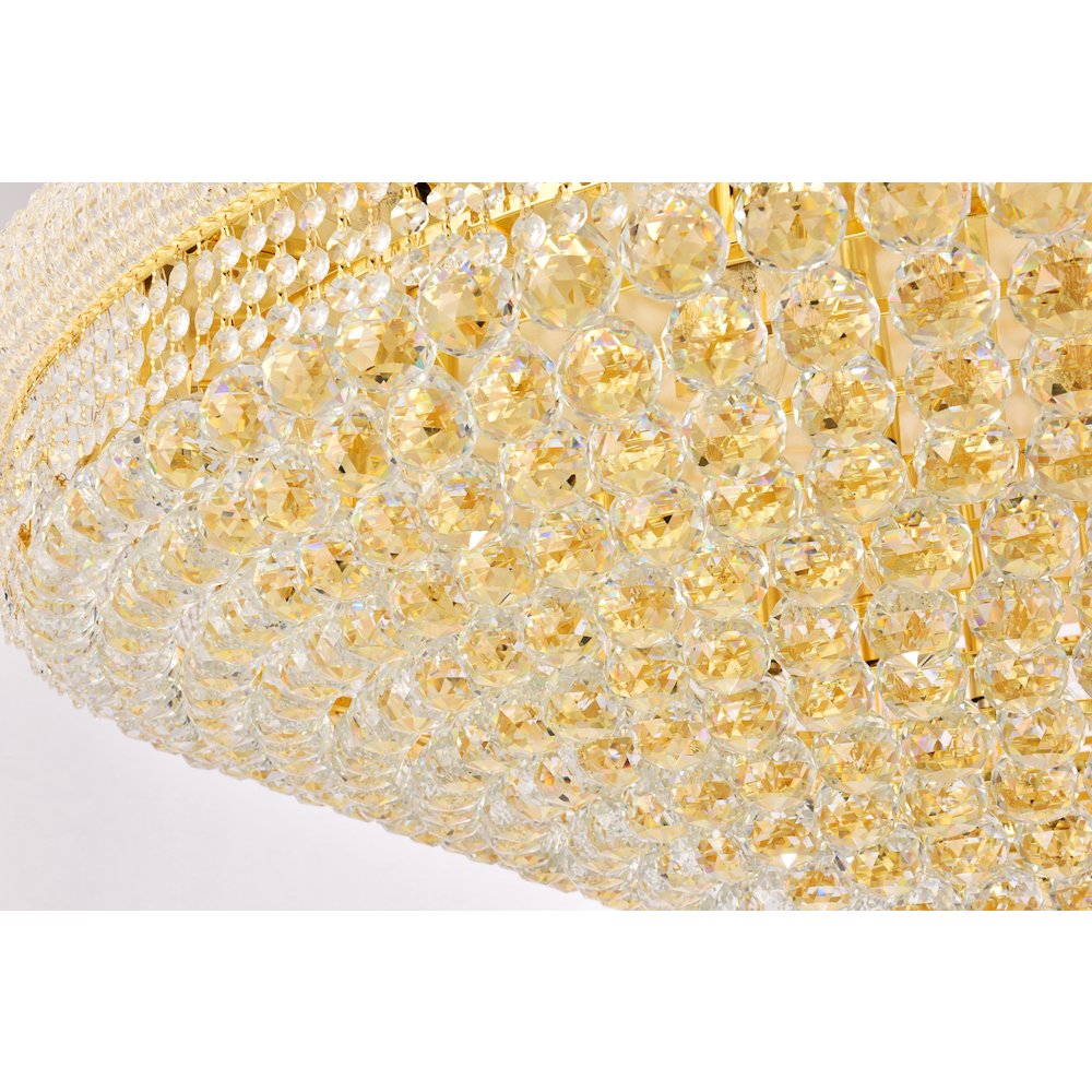 Primo 33 light Gold Flush Mount Clear Royal Cut Crystal