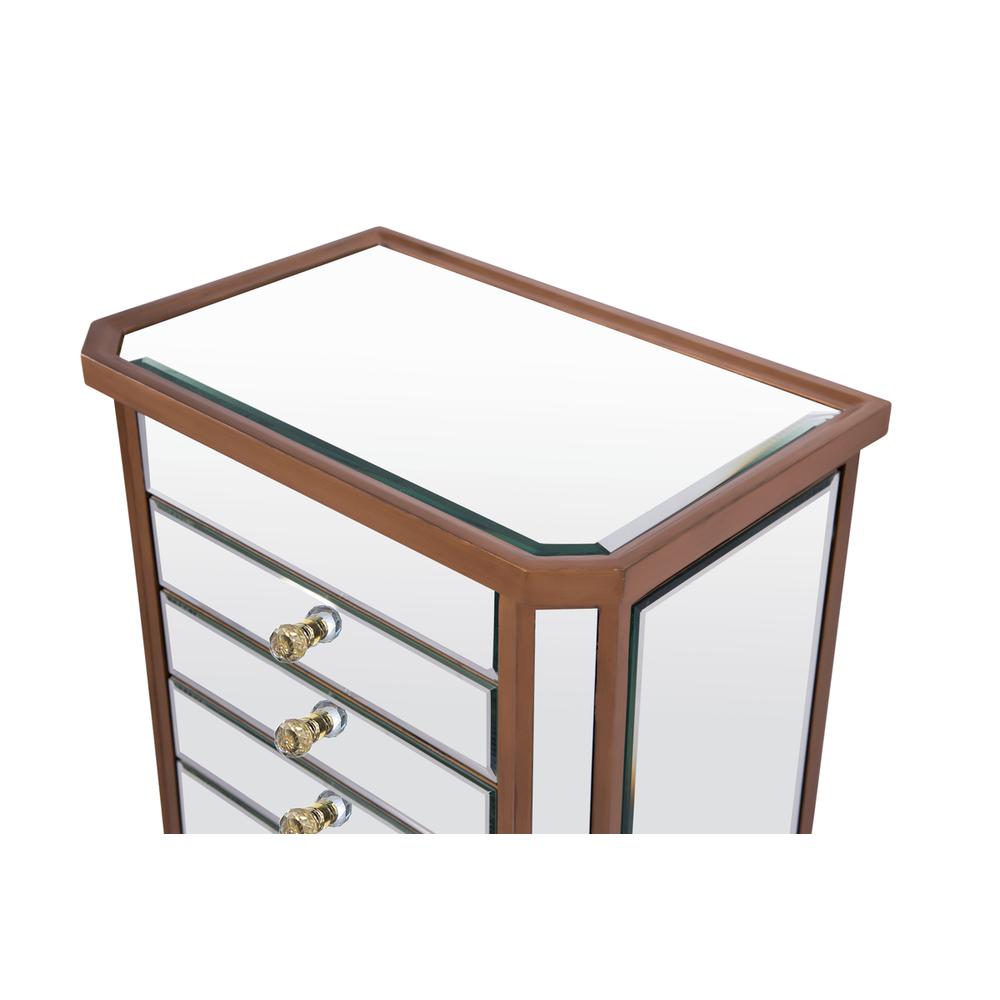 7 Drawer Jewelry Armoire 18 in. x 12 in. x 41 in. in Gold Clear