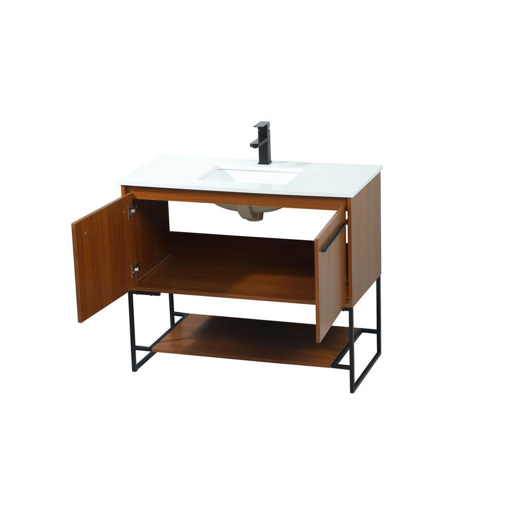 40 inch Single bathroom vanity in teak