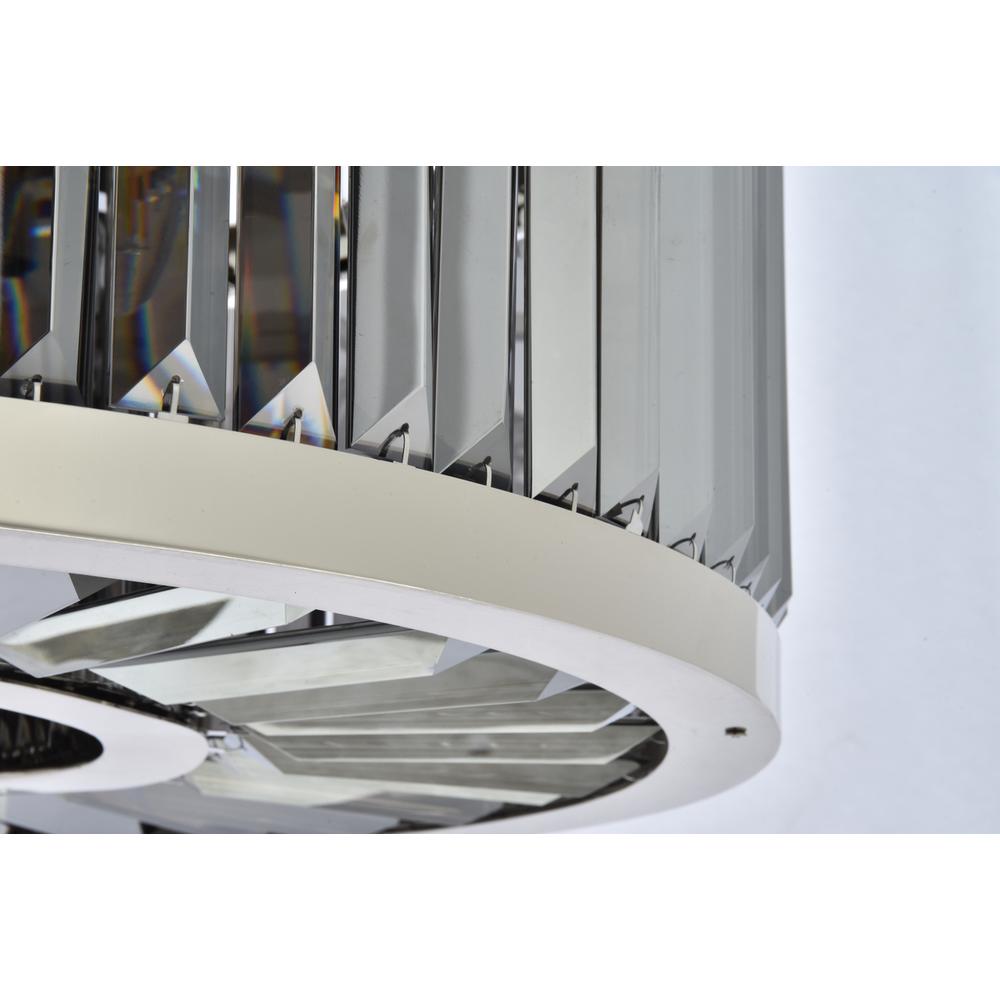 Chelsea 8 light polished nickel Chandelier Silver Shade (Grey) Royal Cut Crystal