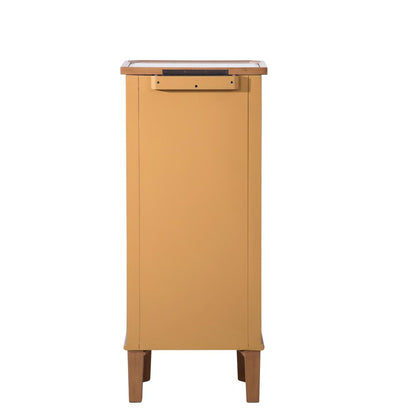 7 Drawer Jewelry Armoire 18 in. x 12 in. x 41 in. in Gold Clear
