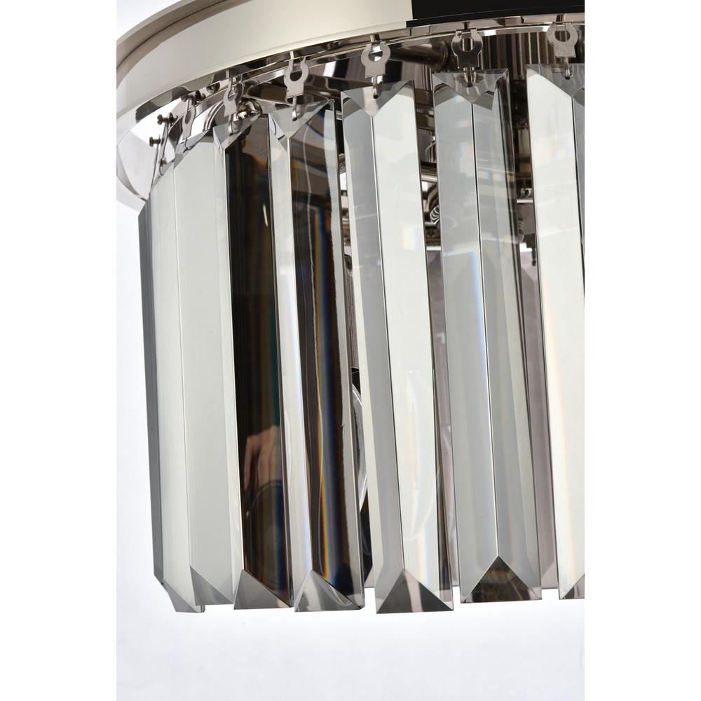 Sydney 3 light polished nickel Flush Mount Silver Shade (Grey) Royal Cut Crystal