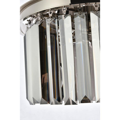 Sydney 3 light polished nickel Flush Mount Silver Shade (Grey) Royal Cut Crystal