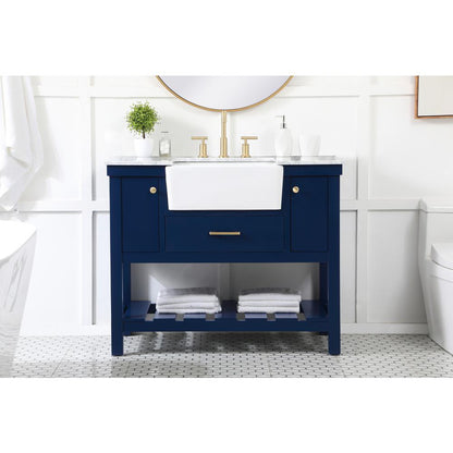 42 inch Single bathroom vanity in blue
