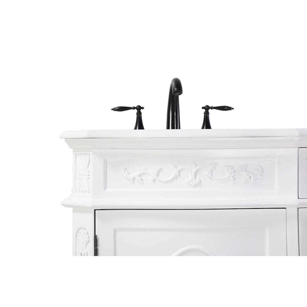 54 inch Double Bathroom Vanity in Antique white