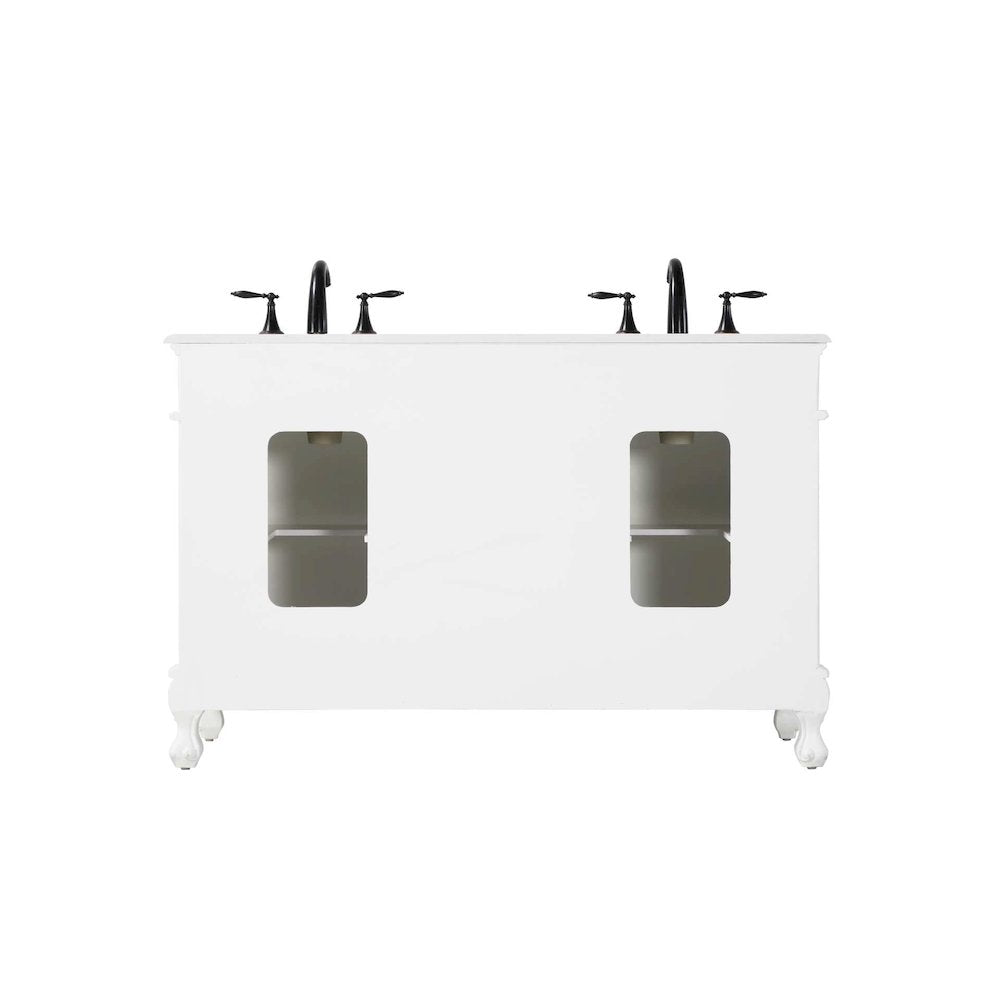 54 inch Double Bathroom Vanity in Antique white