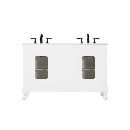 54 inch Double Bathroom Vanity in Antique white