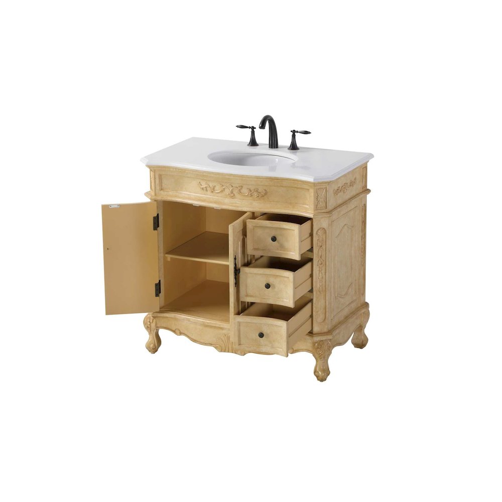 36 inch Single Bathroom Vanity in Antique Beige