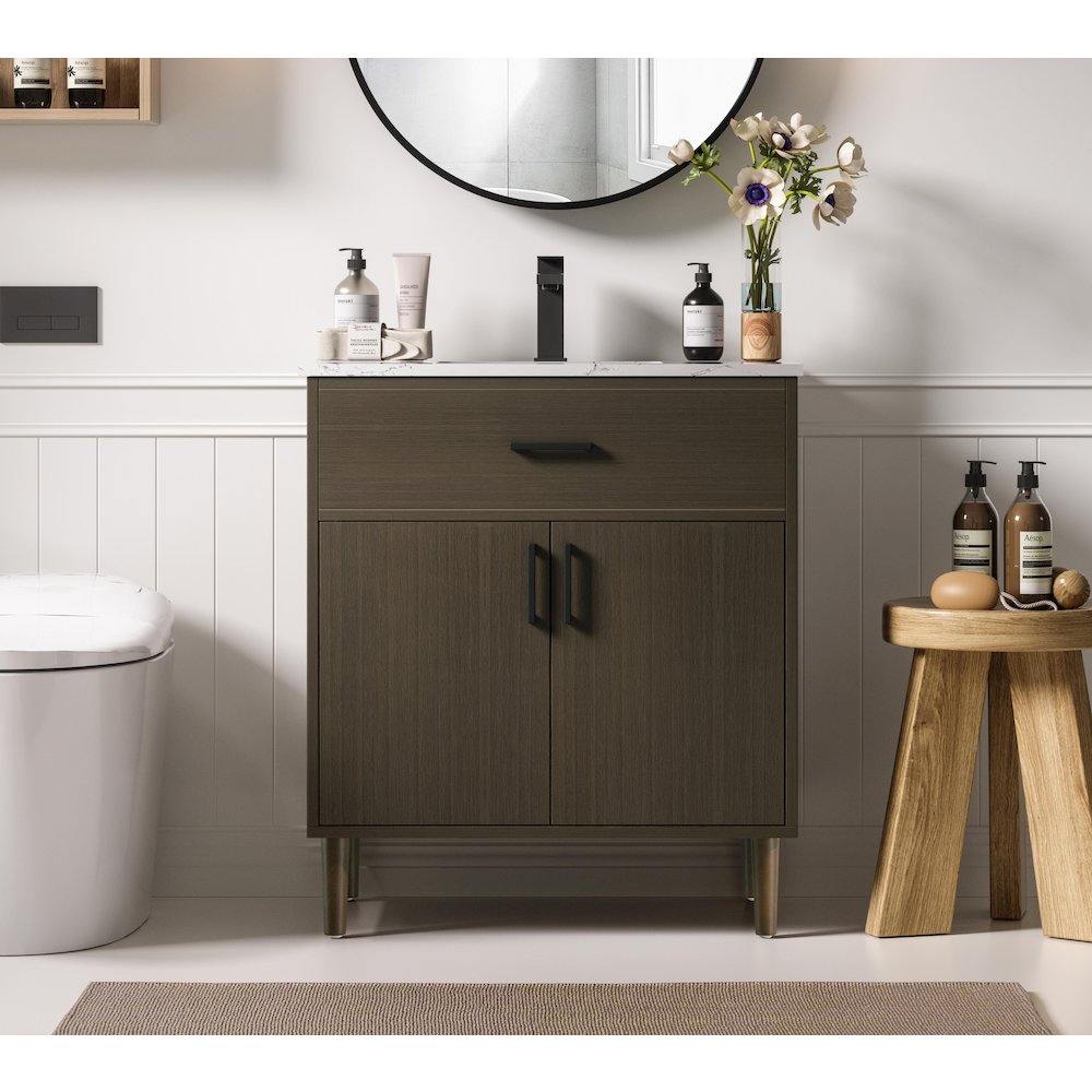 Chandler 30 Inch Single Bathroom Vanity In Mocha Brown