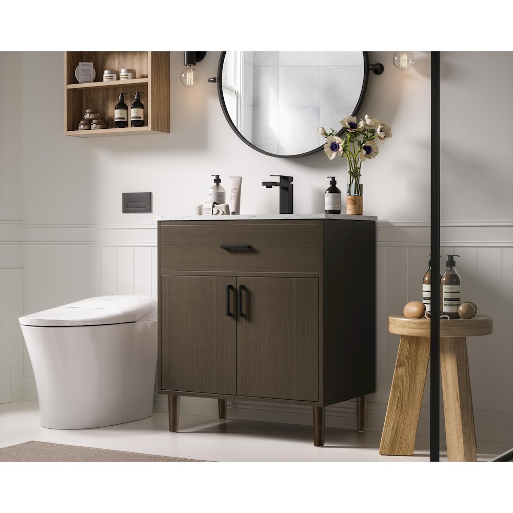 Chandler 30 Inch Single Bathroom Vanity In Mocha Brown