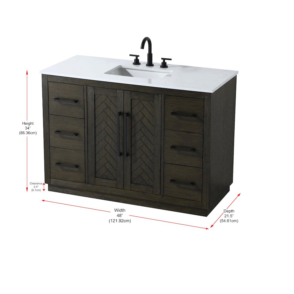 48 inch Single Bathroom Vanity in Chocolate Oak