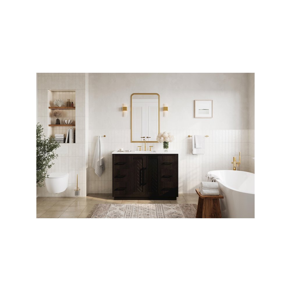 48 inch Single Bathroom Vanity in Chocolate Oak