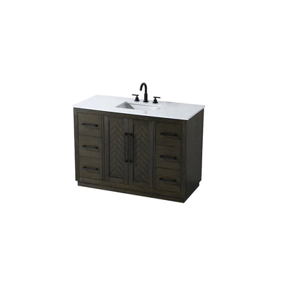48 inch Single Bathroom Vanity in Chocolate Oak
