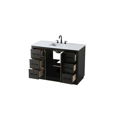 48 inch Single Bathroom Vanity in Chocolate Oak