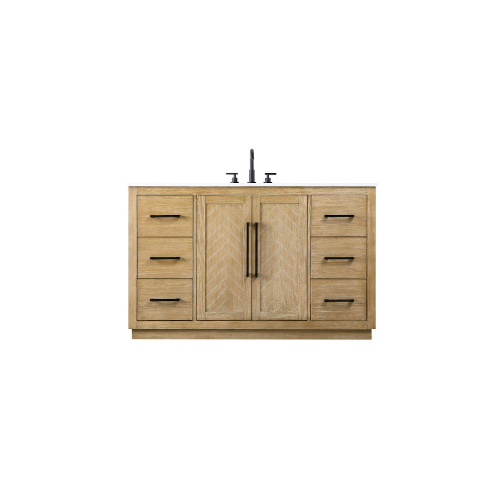 54 inch Single Bathroom Vanity in Linen Oak