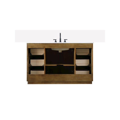 54 inch Single Bathroom Vanity in Linen Oak