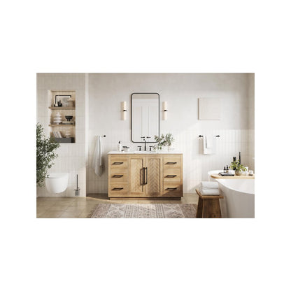 54 inch Single Bathroom Vanity in Linen Oak