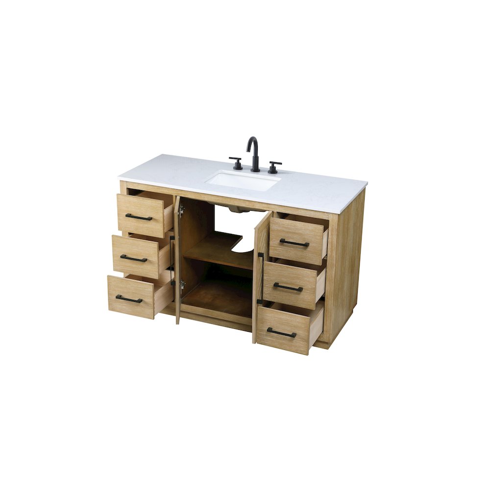 54 inch Single Bathroom Vanity in Linen Oak