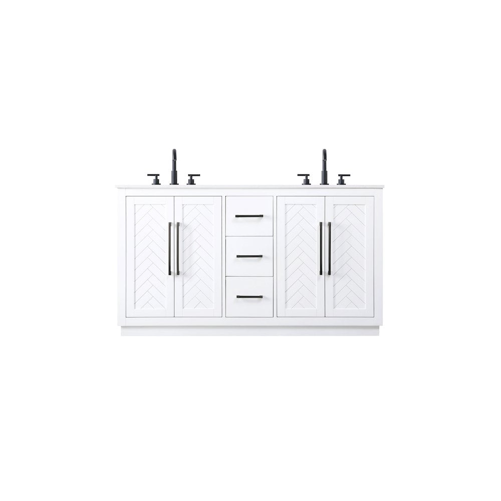 60 inch Double Bathroom Vanity in White