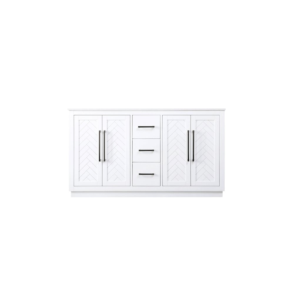 60 inch Double Bathroom Vanity in White