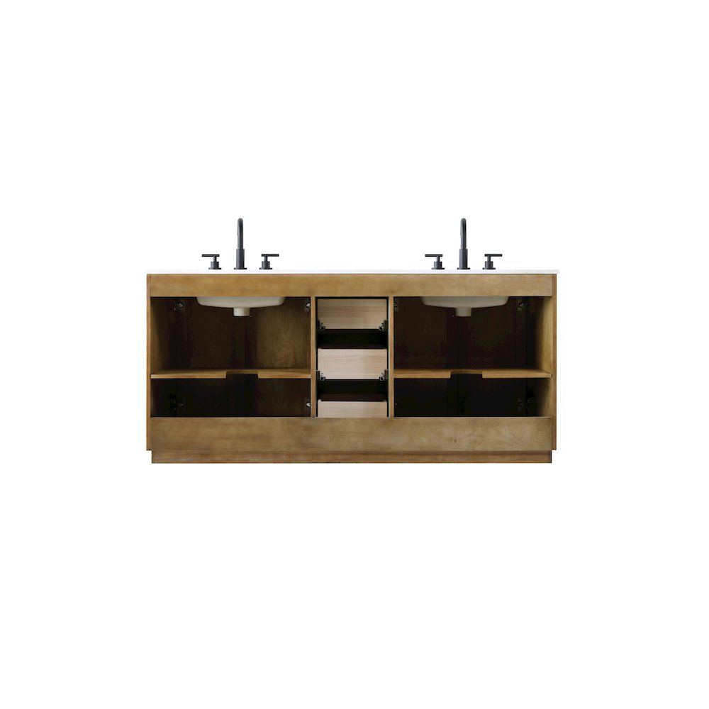72 inch Double Bathroom Vanity in Linen Oak