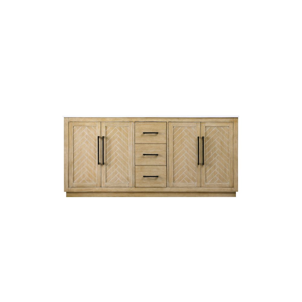 72 inch Double Bathroom Vanity in Linen Oak