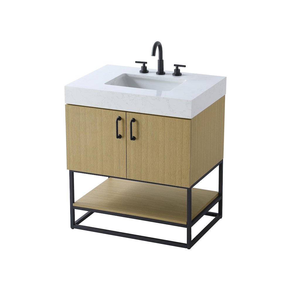 30 inch Single Bathroom Vanity in  Honey Brown