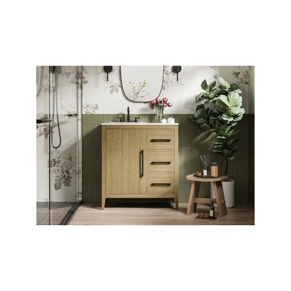 32 Inch Single Bathroom Vanity In  Honey Brown