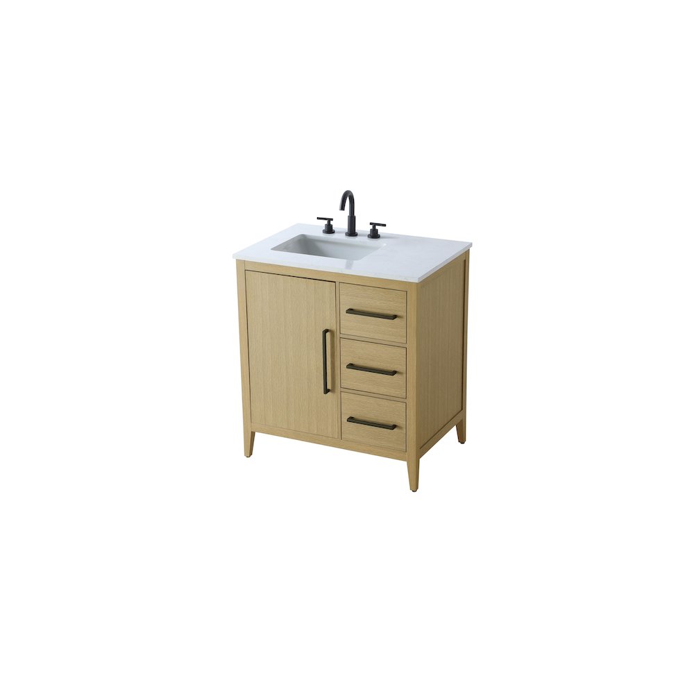 32 Inch Single Bathroom Vanity In  Honey Brown