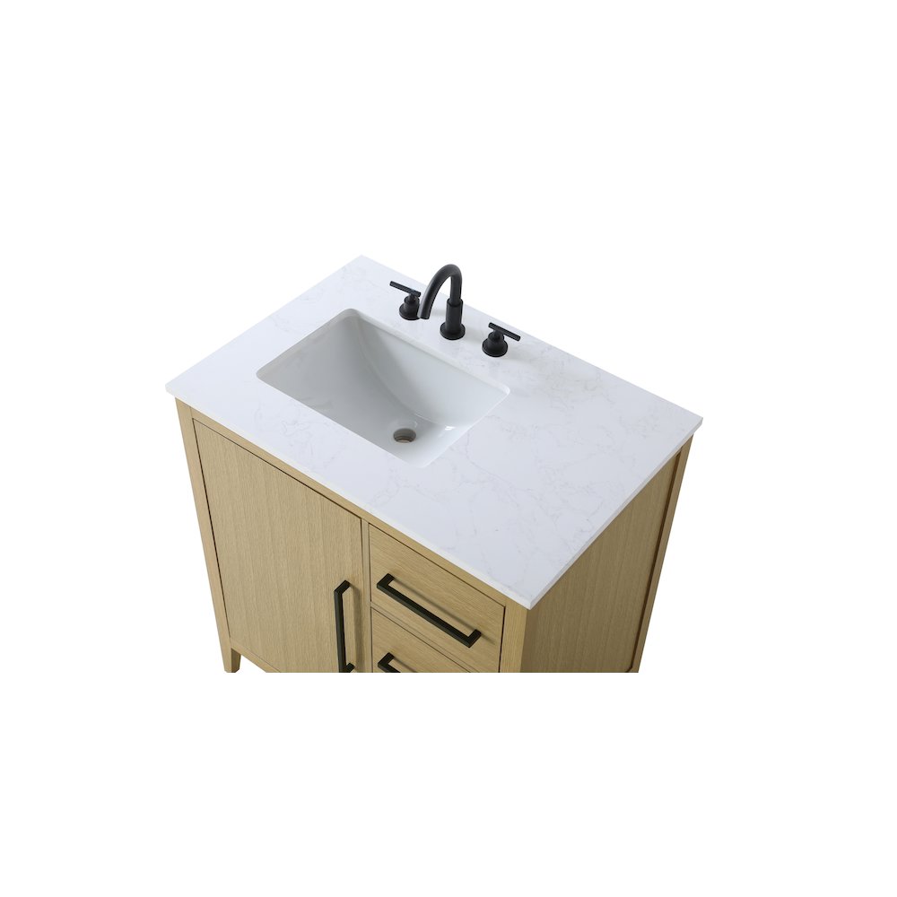 32 Inch Single Bathroom Vanity In  Honey Brown