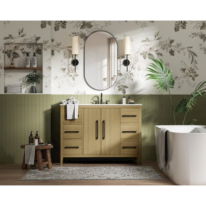 48 Inch Single Bathroom Vanity In  Honey Brown