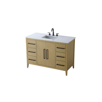 48 Inch Single Bathroom Vanity In  Honey Brown