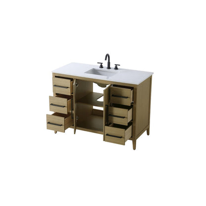 48 Inch Single Bathroom Vanity In  Honey Brown