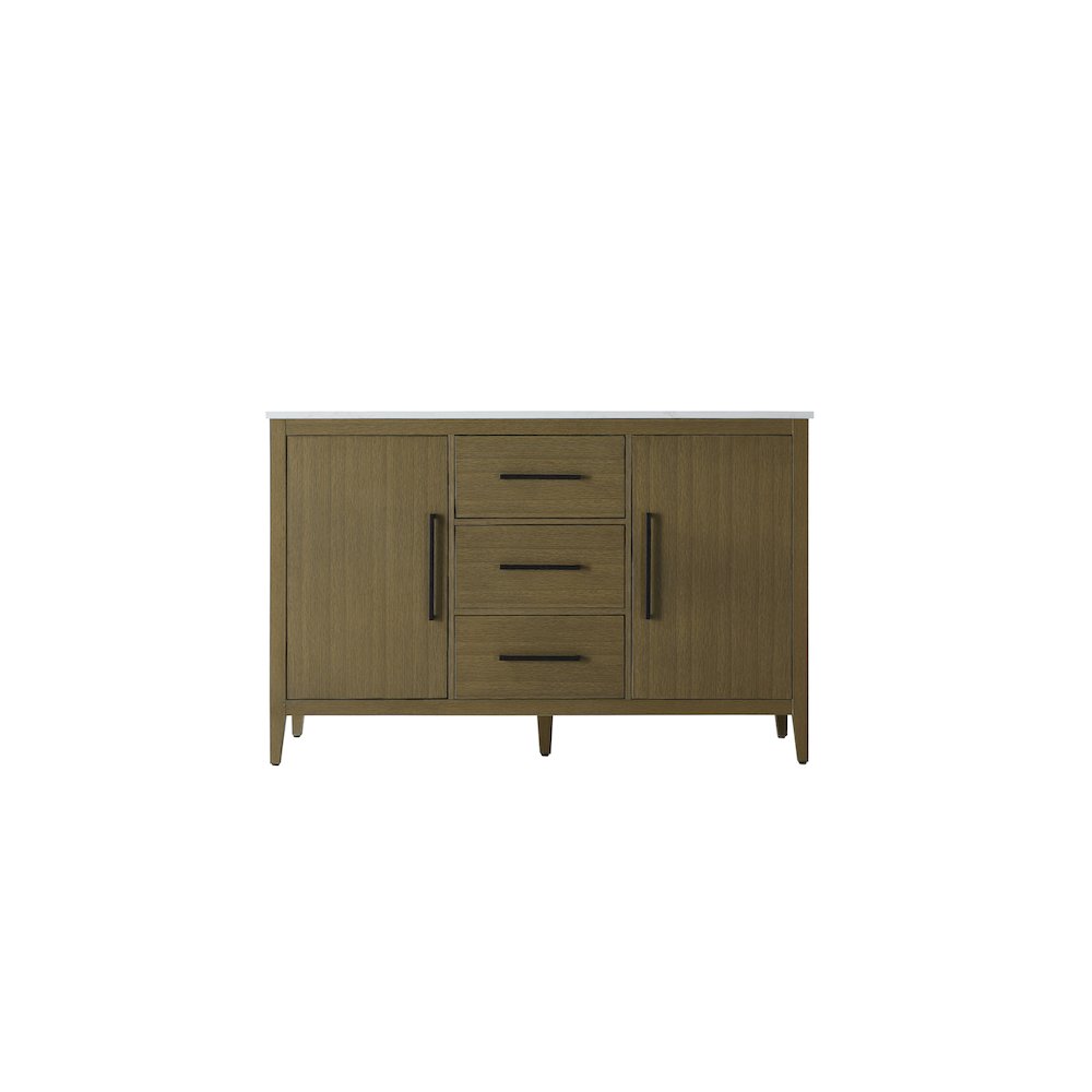 54 Inch Double Bathroom Vanity In Chestnut Brown