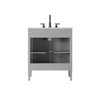 30 inch Single Bathroom Vanity in Grey