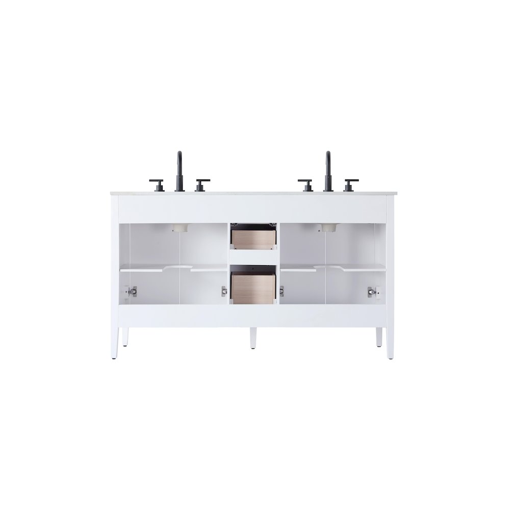 60 inch Double Bathroom Vanity in White