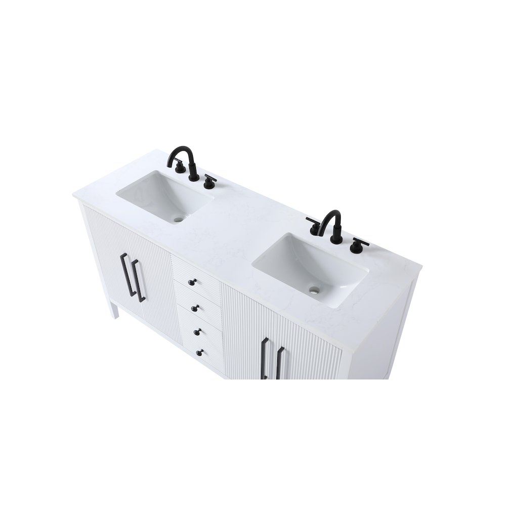 60 inch Double Bathroom Vanity in White