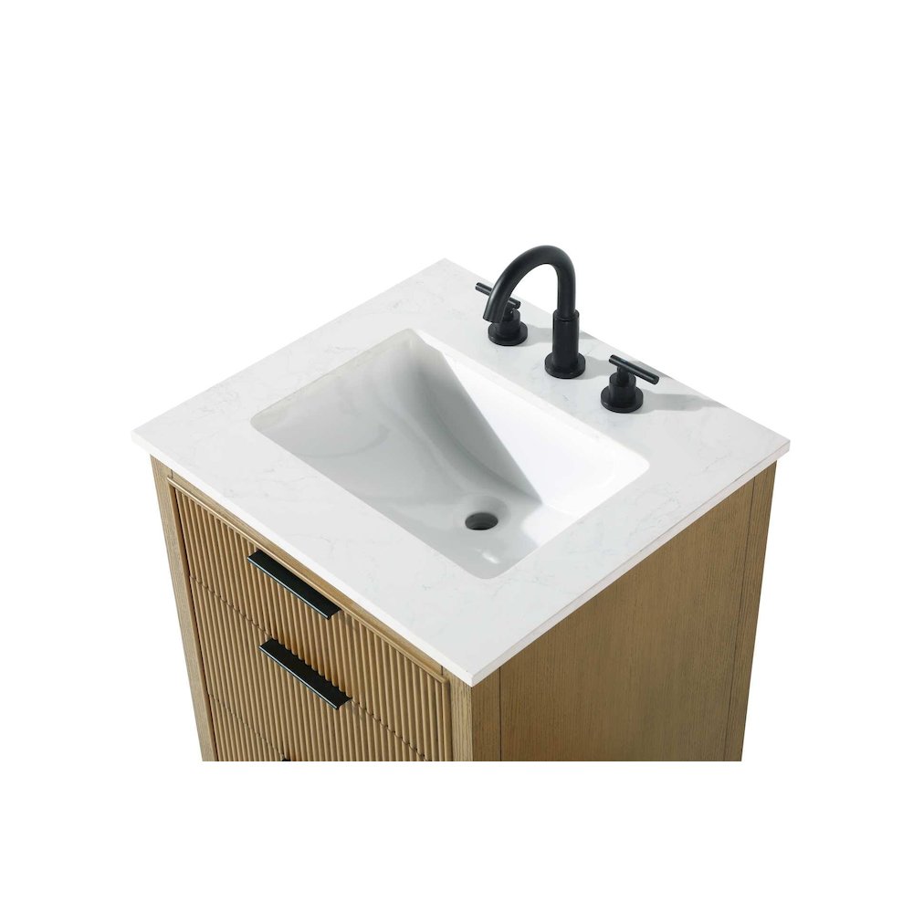 24 inch Single Bathroom Vanity in Honey Teak