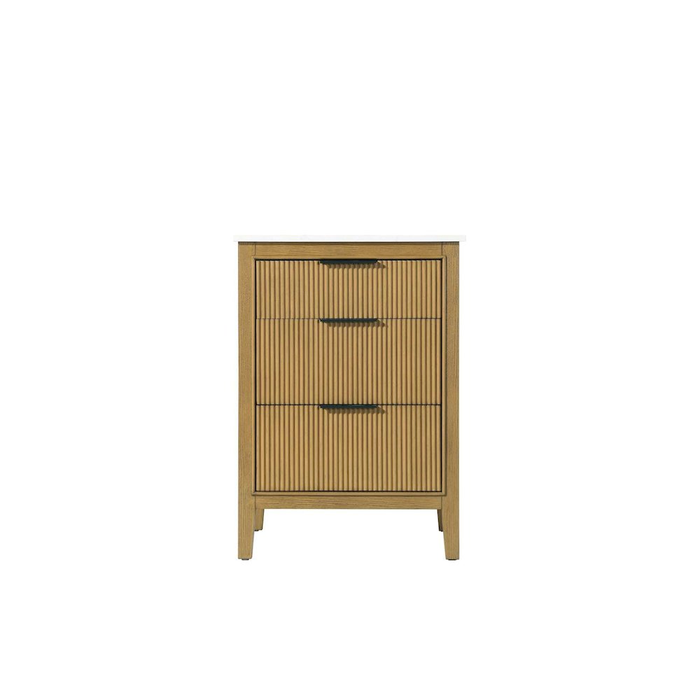 24 inch Single Bathroom Vanity in Honey Teak